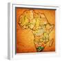 South Africa on Actual Map of Africa-michal812-Framed Art Print