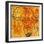 South Africa on Actual Map of Africa-michal812-Framed Art Print