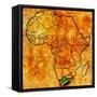 South Africa on Actual Map of Africa-michal812-Framed Stretched Canvas