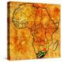 South Africa on Actual Map of Africa-michal812-Stretched Canvas