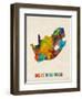 South Africa Watercolor Map-Michael Tompsett-Framed Art Print