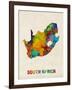 South Africa Watercolor Map-Michael Tompsett-Framed Art Print