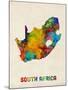 South Africa Watercolor Map-Michael Tompsett-Mounted Art Print