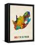 South Africa Watercolor Map-Michael Tompsett-Framed Stretched Canvas