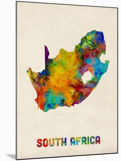 South Africa Watercolor Map-Michael Tompsett-Mounted Art Print