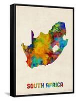 South Africa Watercolor Map-Michael Tompsett-Framed Stretched Canvas