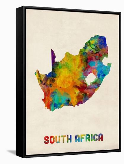 South Africa Watercolor Map-Michael Tompsett-Framed Stretched Canvas