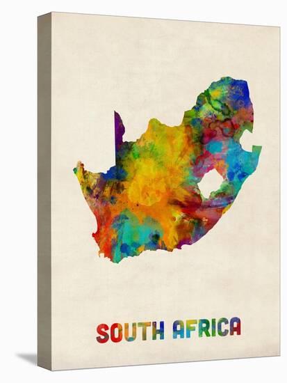 South Africa Watercolor Map-Michael Tompsett-Stretched Canvas