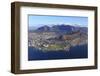 South Africa, Western Cape, Cape Town, Aerial View of Cape Town and Table Mountain-Michele Falzone-Framed Photographic Print