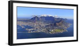 South Africa, Western Cape, Cape Town, Aerial View of Cape Town and Table Mountain-Michele Falzone-Framed Photographic Print