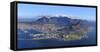 South Africa, Western Cape, Cape Town, Aerial View of Cape Town and Table Mountain-Michele Falzone-Framed Stretched Canvas