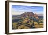 South Africa, Western Cape, Stellenbosch, Aerial view of Simonsberg Mountain range and Stellenbosch-Michele Falzone-Framed Photographic Print