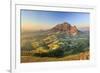 South Africa, Western Cape, Stellenbosch, Aerial view of Simonsberg Mountain range and Stellenbosch-Michele Falzone-Framed Photographic Print