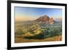 South Africa, Western Cape, Stellenbosch, Aerial view of Simonsberg Mountain range and Stellenbosch-Michele Falzone-Framed Photographic Print