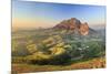 South Africa, Western Cape, Stellenbosch, Aerial view of Simonsberg Mountain range and Stellenbosch-Michele Falzone-Mounted Photographic Print