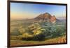 South Africa, Western Cape, Stellenbosch, Aerial view of Simonsberg Mountain range and Stellenbosch-Michele Falzone-Framed Photographic Print