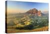 South Africa, Western Cape, Stellenbosch, Aerial view of Simonsberg Mountain range and Stellenbosch-Michele Falzone-Stretched Canvas