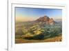 South Africa, Western Cape, Stellenbosch, Aerial view of Simonsberg Mountain range and Stellenbosch-Michele Falzone-Framed Photographic Print