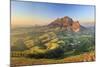 South Africa, Western Cape, Stellenbosch, Aerial view of Simonsberg Mountain range and Stellenbosch-Michele Falzone-Mounted Photographic Print