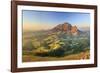 South Africa, Western Cape, Stellenbosch, Aerial view of Simonsberg Mountain range and Stellenbosch-Michele Falzone-Framed Photographic Print