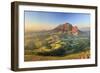 South Africa, Western Cape, Stellenbosch, Aerial view of Simonsberg Mountain range and Stellenbosch-Michele Falzone-Framed Photographic Print