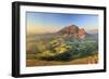 South Africa, Western Cape, Stellenbosch, Aerial view of Simonsberg Mountain range and Stellenbosch-Michele Falzone-Framed Photographic Print