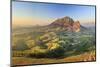 South Africa, Western Cape, Stellenbosch, Aerial view of Simonsberg Mountain range and Stellenbosch-Michele Falzone-Mounted Photographic Print
