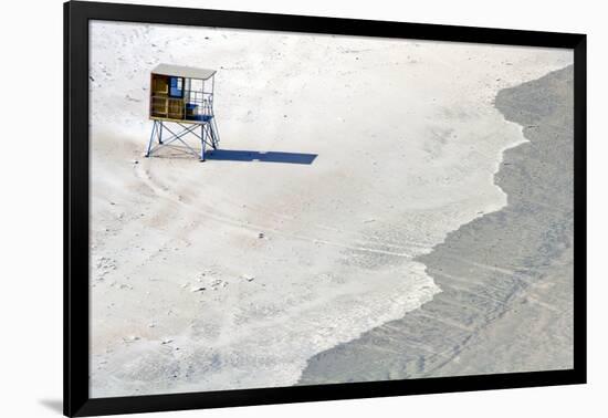 South Africa, Wilderness. Lifeguard tower on sand at Wilderness Beach.-Kymri Wilt-Framed Photographic Print