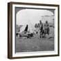 South African Gunners with their Pet Zebra, East Africa, World War I, 1914-1918-null-Framed Photographic Print