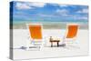 South America, Brazil, Alagoas, Praia Do Riacho, Sun Loungers and Cocktails on the Beach Pr-Alex Robinson-Stretched Canvas