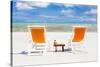 South America, Brazil, Alagoas, Praia Do Riacho, Sun Loungers and Cocktails on the Beach Pr-Alex Robinson-Stretched Canvas