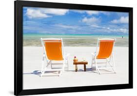 South America, Brazil, Alagoas, Praia Do Riacho, Sun Loungers and Cocktails on the Beach Pr-Alex Robinson-Framed Photographic Print