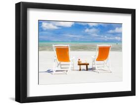 South America, Brazil, Alagoas, Praia Do Riacho, Sun Loungers and Cocktails on the Beach Pr-Alex Robinson-Framed Photographic Print