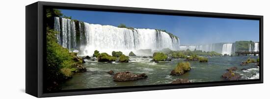 South America, Brazil, Argentina, National Park Iguazu, Waterfalls, Panorama, Tourist Walk-Chris Seba-Framed Stretched Canvas