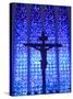 South America, Brazil, Brasilia, Distrito Federal, the Santuario Dom Bosco Church, Stained Glass Wi-Alex Robinson-Stretched Canvas