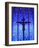 South America, Brazil, Brasilia, Distrito Federal, the Santuario Dom Bosco Church, Stained Glass Wi-Alex Robinson-Framed Photographic Print