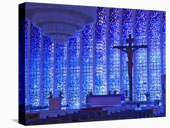 South America, Brazil, Brasilia, Distrito Federal, the Santuario Dom Bosco Church, Stained Glass Wi-Alex Robinson-Stretched Canvas