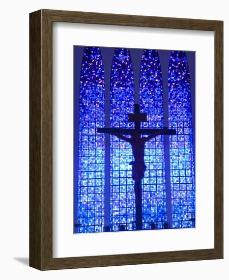 South America, Brazil, Brasilia, Distrito Federal, the Santuario Dom Bosco Church, Stained Glass Wi-Alex Robinson-Framed Photographic Print