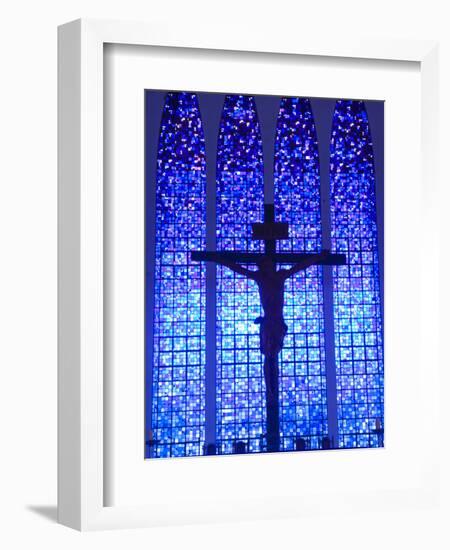 South America, Brazil, Brasilia, Distrito Federal, the Santuario Dom Bosco Church, Stained Glass Wi-Alex Robinson-Framed Photographic Print