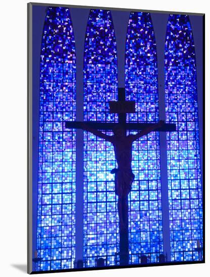 South America, Brazil, Brasilia, Distrito Federal, the Santuario Dom Bosco Church, Stained Glass Wi-Alex Robinson-Mounted Photographic Print