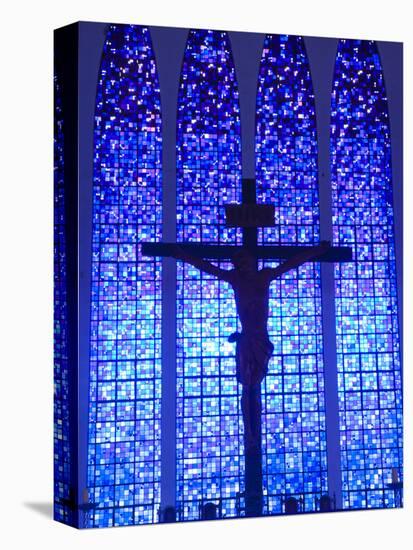 South America, Brazil, Brasilia, Distrito Federal, the Santuario Dom Bosco Church, Stained Glass Wi-Alex Robinson-Stretched Canvas