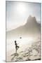 South America, Brazil, Rio de Janeiro, a woman practising football or altinha on Ipanema beach (MR)-Alex Robinson-Mounted Photographic Print