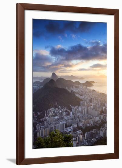 South America, Brazil, Rio de Janeiro, View of Copacabana, Sugar Loaf and Rio city from the summit -Alex Robinson-Framed Photographic Print