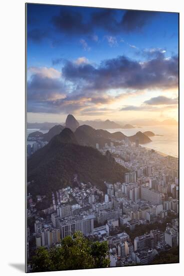 South America, Brazil, Rio de Janeiro, View of Copacabana, Sugar Loaf and Rio city from the summit -Alex Robinson-Mounted Photographic Print