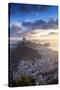 South America, Brazil, Rio de Janeiro, View of Copacabana, Sugar Loaf and Rio city from the summit -Alex Robinson-Stretched Canvas