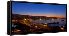 South America, Chile, Pacific Coast, Valparaiso, Harbour Bay, Evening Mood-Chris Seba-Framed Stretched Canvas