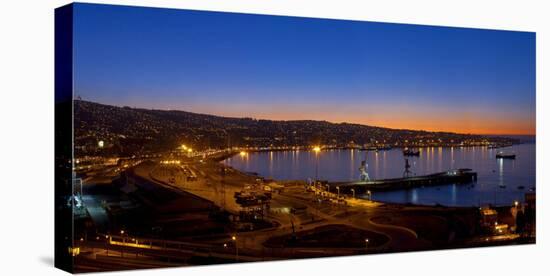 South America, Chile, Pacific Coast, Valparaiso, Harbour Bay, Evening Mood-Chris Seba-Stretched Canvas