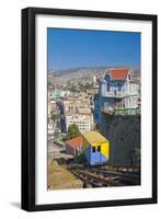 South America, Chile, Pacific Coast, Valparaiso, Harbour, Funicular Railway, Lookout-Chris Seba-Framed Premium Photographic Print