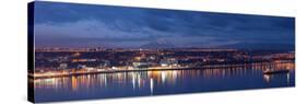 South America, Chile, Patagonia, Pacific Coast, Puerto Montt, Harbour Bay, Evening Light, Freighter-Chris Seba-Stretched Canvas