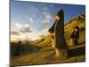 South America, Chile, Rapa Nui, Easter Island, Giant Monolithic Stone Maoi Statues at Rano Raraku-Gavin Hellier-Mounted Photographic Print